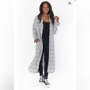 Show Me Your MuMu Gray Plaid Maxi Dress